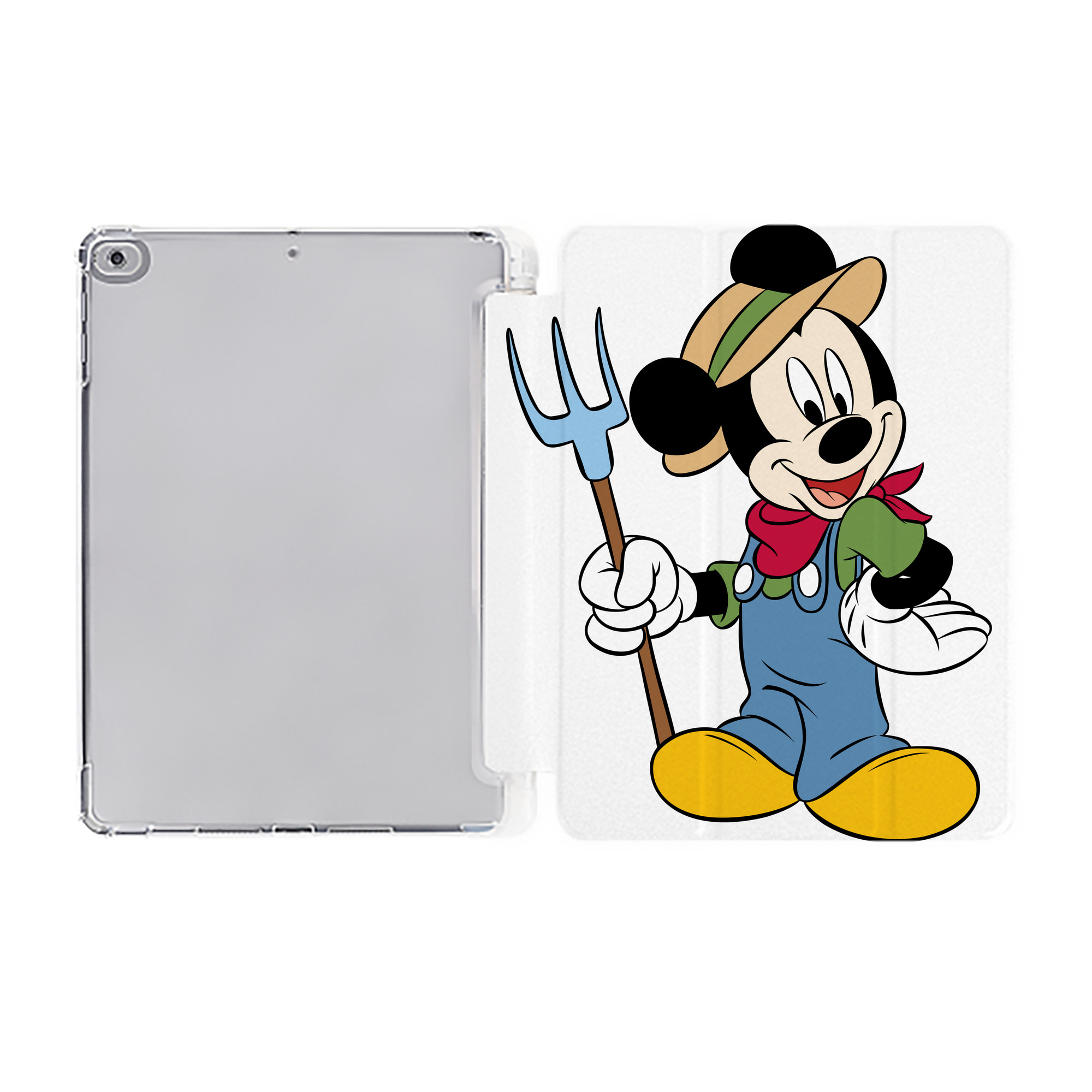 （画像用） ミッキーマウス Mickey Mouse IPad ケース ペン収納付き 三つ折りスタンド PUレザー×シリコン 対応機種9.5/10.5/10.9インチ